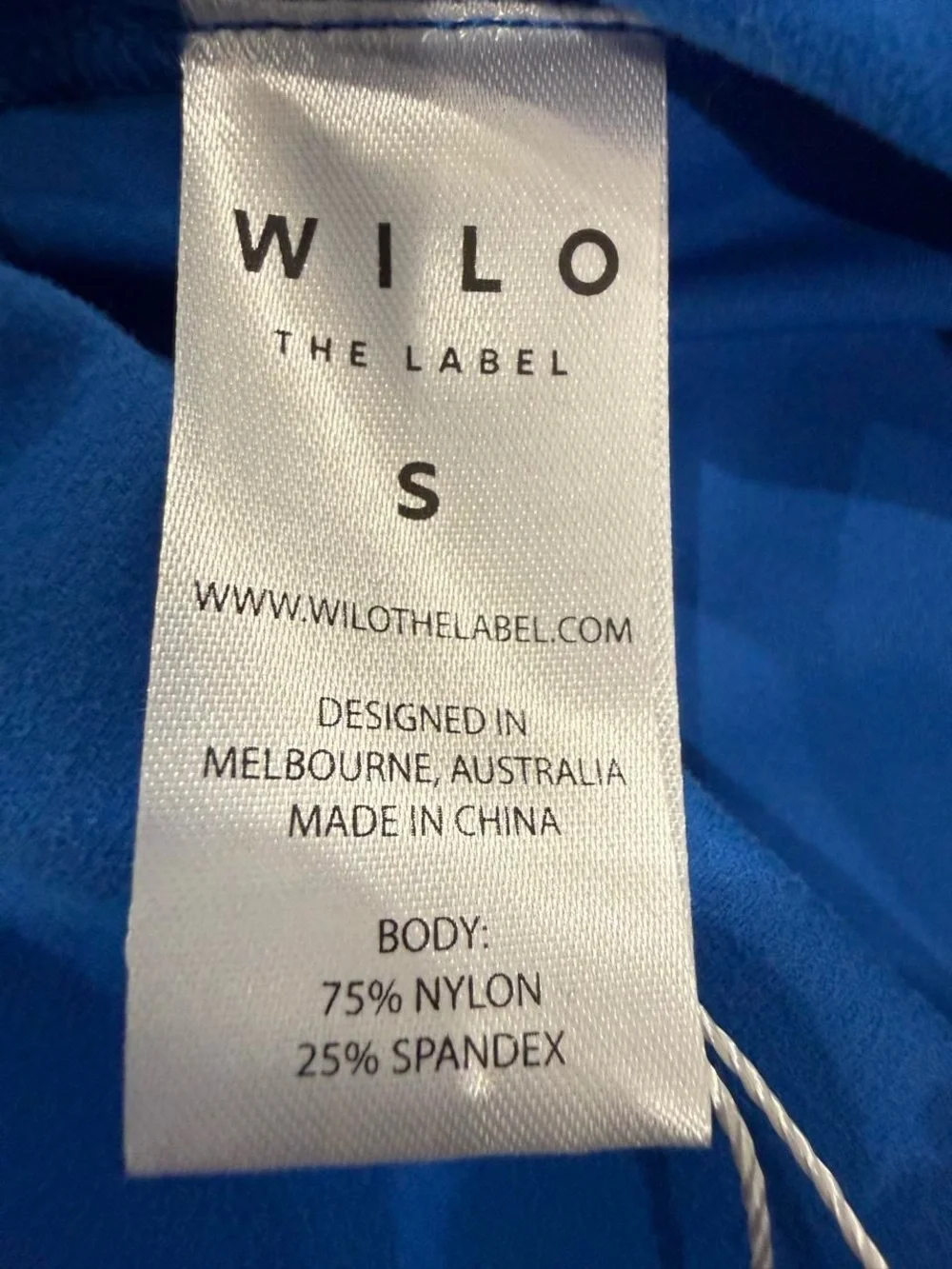 NWT WILO The Label Active Set Sports Bra Biker Shorts Cobalt Blue White, SZ S